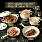Nonstick Enameled Cast Iron Cookware Set - Image 4