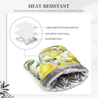 Lemon Silicone Oven Mitts Pan Mats Set of 2, Heat Resistant Gloves Potholder - Image 4
