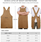 ELEZAY Aprons for Women with Pockets Plus Size Comfort Cross Back No Tie Cotton - Image 5