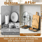 Kitchen Pot Lid Storage Rack, Pot Lid Organizer, Kitchen Pot Lid Holder While - Image 4