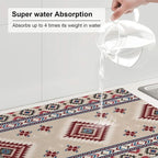 Rustic Ethnic African Dish Drying Mat Vintage Tribal Aztec Southwestern Drying - Image 5