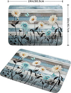 Blue White Daisy Floral Dish Drying Mat - Image 2