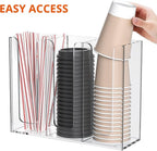 Richboom Acrylic Coffee Cup and Lid Storage Organizer Holder, 3 Compartments - Image 5