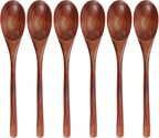Wooden Spoons, 6 Pieces 9 Inch Wood Soup Spoons by ADLORYEA