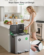 Lovewind 2×11.5 Gallon Dual Trash Can, Stainless Steel Dual Garbage and - Image 4