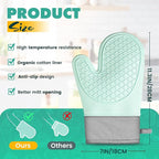 Silicone Oven Mitts, Waterproof Non Slip Grip Oven Gloves - Image 2