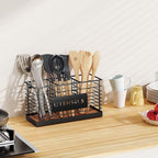 THYGIFTREE Utensil Holder for Kitchen Counter Large Black Metal Cooking Utensil - Image 6