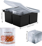 Bangp Large Ice Cube Tray for Whiskey, Silicone Ice Cube Trays 2 Pack, Large - Image 3