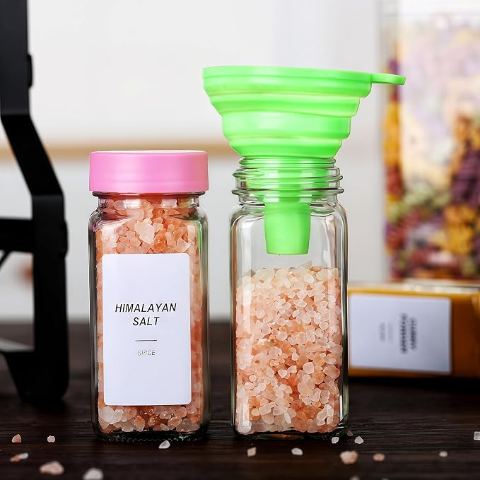 24 Glass Spice Jars with Label-4oz Spice Containers with Lids and Shaker Lids - Image 7