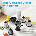 Rotary Cheese Grater Hand Crank, Vegetable Slicer - Image 3