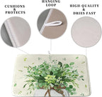 Spring Sage Green Leaves Dish Drying Mat - Image 3