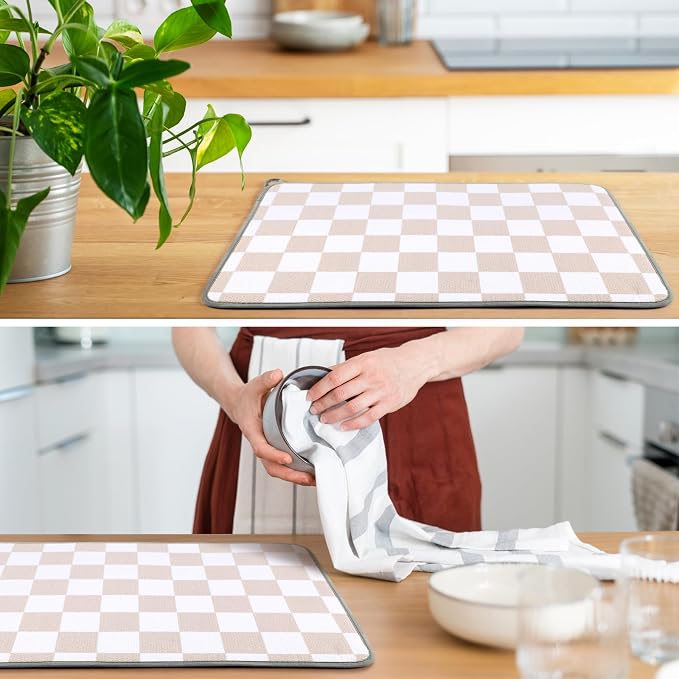 Zonon Checkered Dish Drying Mat - Image 3