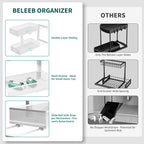 Under Sink Organizer, 1 Pack 2 Tier Metal Slide Out Pull Out Cabinet Organizer - Image 6