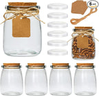 Brajttt Mini Yogurt Jars 6 Pack, 7 oz Glass Favor Jars by Brajttt