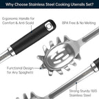 Safring Stainless Steel Soup Ladle and Spaghetti Spoon Set, Heat Resistant - Image 3
