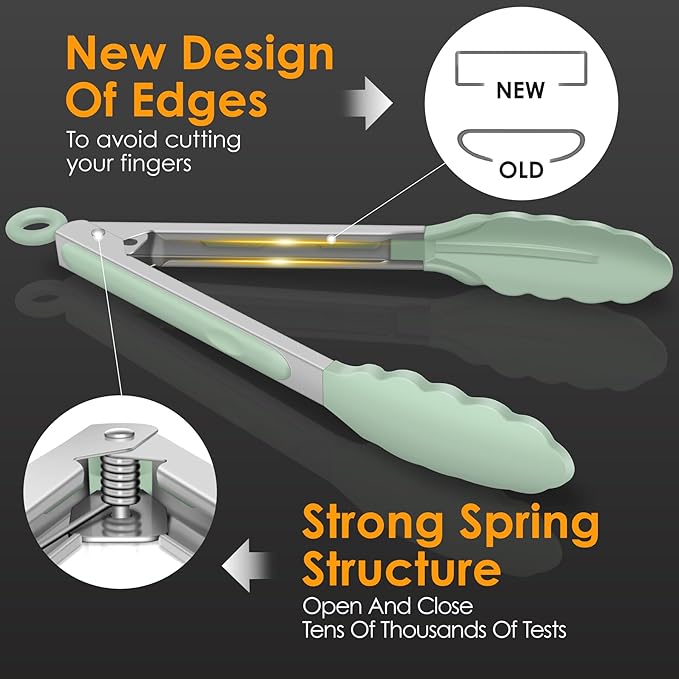 Hotec Premium Stainless Steel Locking Kitchen Tongs - Image 4