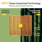keechee Carbonized Bamboo Kitchen Drawer Organizer, 10 Slots Expandable - Image 4