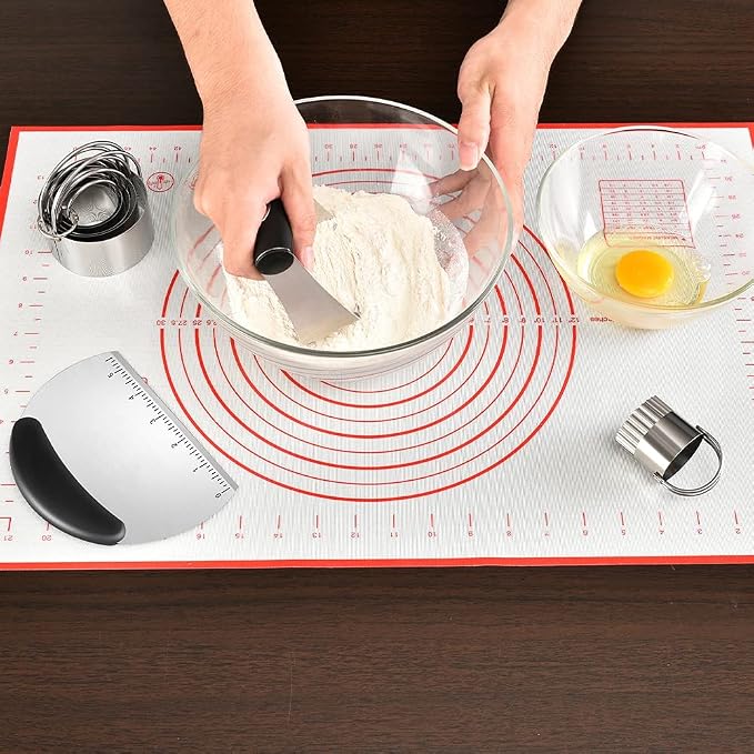 Pastry Cutter, Biscuit Cutter, Dough Scraper, Silicone Baking Mats, Stainless - Image 2