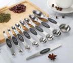 Measuring Spoon Set of 9 Magnetic Measuring Spoons Dual Sided Stainless Steel - Image 3