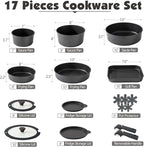 SENSARTE 17 Piece Pots and Pans Set, Nonstick Detachable Handle Cookware Set - Image 2