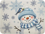 Winter Snowman Dish Drying Mat for Kitchen Counter 18x24 Blue Snowflake Bird by Aytipun