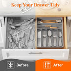 Lifewit Silverware Drawer Organizer Tray, Plastic Cutlery Storage - Image 8