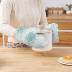 Oven Mitts and Pot Holders Dahlia Flower Pastel Vintage Silicone Kitchen - Image 7