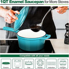 HaSteeL 1 QT Cast Iron Saucepan, Mini Enamel dutch oven - Image 3