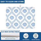 Summer Sea Shell Drying Mat 24x18 Inch, Light Blue Drying Mat - Image 4