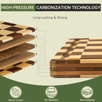 THETCHRY Bamboo Cutting Boards for Kitchen, Checkered Wooden Cutting Board - Image 3
