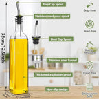 Leaflai 17oz Olive Oil Dispenser Bottle, 500ml Oil & Vinegar Cruet - Image 3
