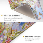 Floral Birds Dish Drying Mat Spring Decoration Absorbent Dish Drain Cloth Mat - Image 3
