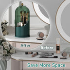 GAXmi Makeup Brush Holder with Lid Cosmetic Tools Organizer 360 Rotating - Image 5