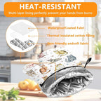 Cute Cats Oven Mitts and Pot Holders Sets 4Pcs, Extra Long Oven Gloves Potholder - Image 3