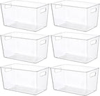 Vtopmart 6 PCS Clear Plastic Storage Bins, Pantry Organizer Containers by Vtopmart