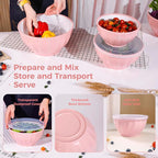 BoxedHome Mixing Bowls with Lids Set, 4PK Large 0.2” Thick Plastic Nesting - Image 5