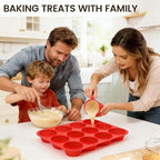 CAKETIME Silicone Muffin Pan, 2 Packs, Includes Jumbo 6 Cups and Regular 12 Cups - Image 4