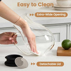 Glass Pitcher with Lid, 68 oz, Hot/Cold Glass Water Jug with Silicone Lid - Image 6