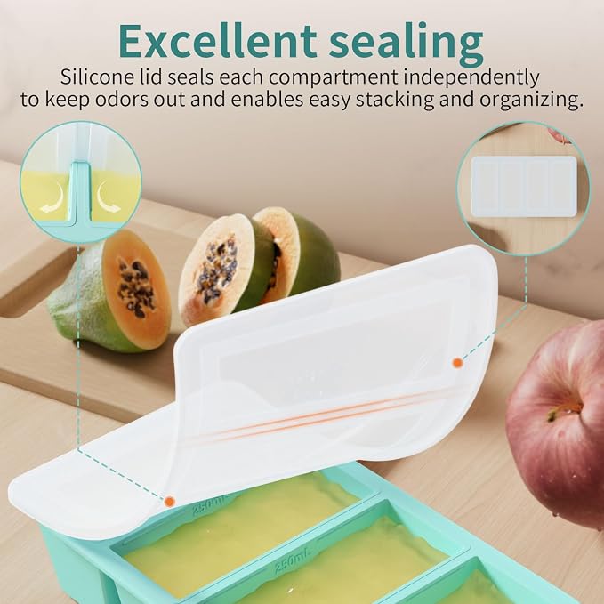 Silicone Freezer Tray for Sauce Cube: GGOW Silicone Freezing Tray for Broth - Image 7