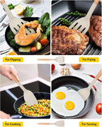 Pack of 2 Silicone Cooking Spatula, Heat Resistant Solid Turner, Non Stick - Image 4