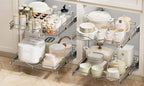 DINDON 2 Tier Pull Out Cabinet Organizer, Double Tier Wire Basket Slide Out - Image 7