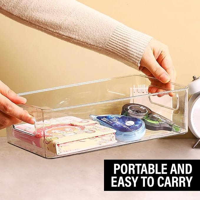 Clear Plastic Storage Bins, Home Bathroom Laundry Room Freezer Refrigerator - Image 7