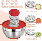 Umite Chef Mixing Bowls with Airtight Lids Set, 3 Grater Attachments & Non-Slip - Image 3