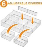 Marbrasse 3 Packs White Desk Drawer Organizers, Drawer Organizer Tray - Image 2