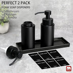 GMISUN Foaming Soap Dispenser, 10 Fl oz/300 ml Matte Black Glass Foaming Hand - Image 4