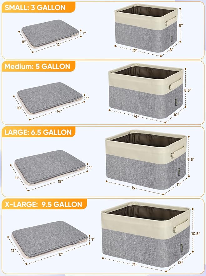 BALEINE 3 Pack Fabric Closet Storage Bins - Image 2
