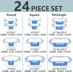 12 Pack Glass Food Storage Container Set - Image 2