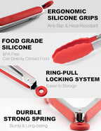 Anaeat Non-Stick Silicone Locking Tong Set of 3 - Image 5