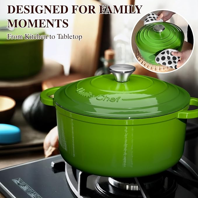 Umite Chef 5QT Enameled Cast Iron Dutch Oven Pot - Image 5