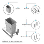 Dowell B15 Aluminum Base Wastebasket Pullout - Image 6